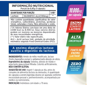 Lactase (10.000 UFCC) 30 caps - Saudáveis.Shop
