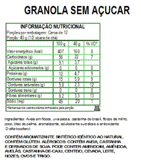 Granola Sem Açúcar KG Nossa Granola Sem Açúcar - Saudáveis.Shop