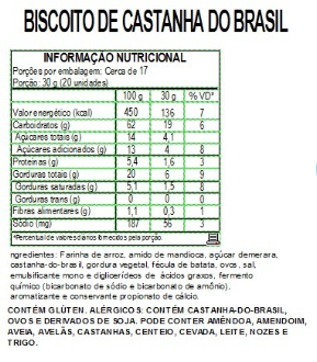 Biscoito de Castanha do Brasil 500g - Saudáveis.Shop
